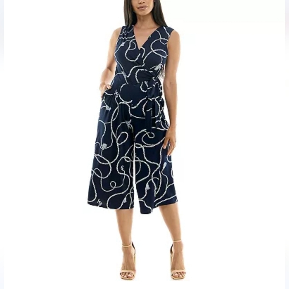 Nina Leonard Cropped Leght Jumpsuit